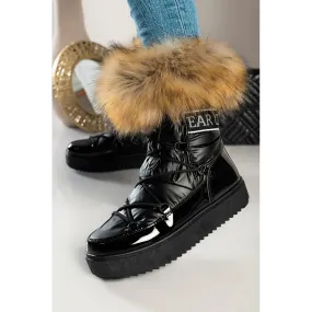 Bottines en fausse fourrure Sutera, noir